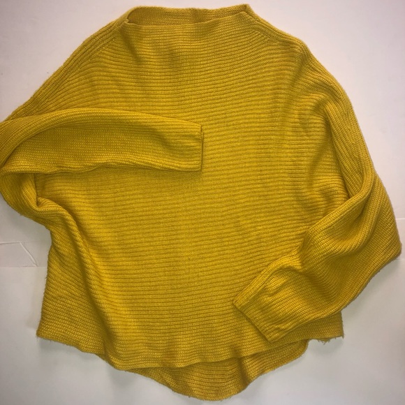Leith Dolman Sleeve Ribbed Pullover Dolman Sleeve Sweater Bright‎ Yellow XS - Picture 2 of 9